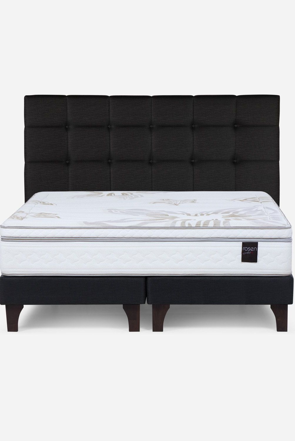 ROSEN - Cama Europea Art 4 King + Respaldo Rosen