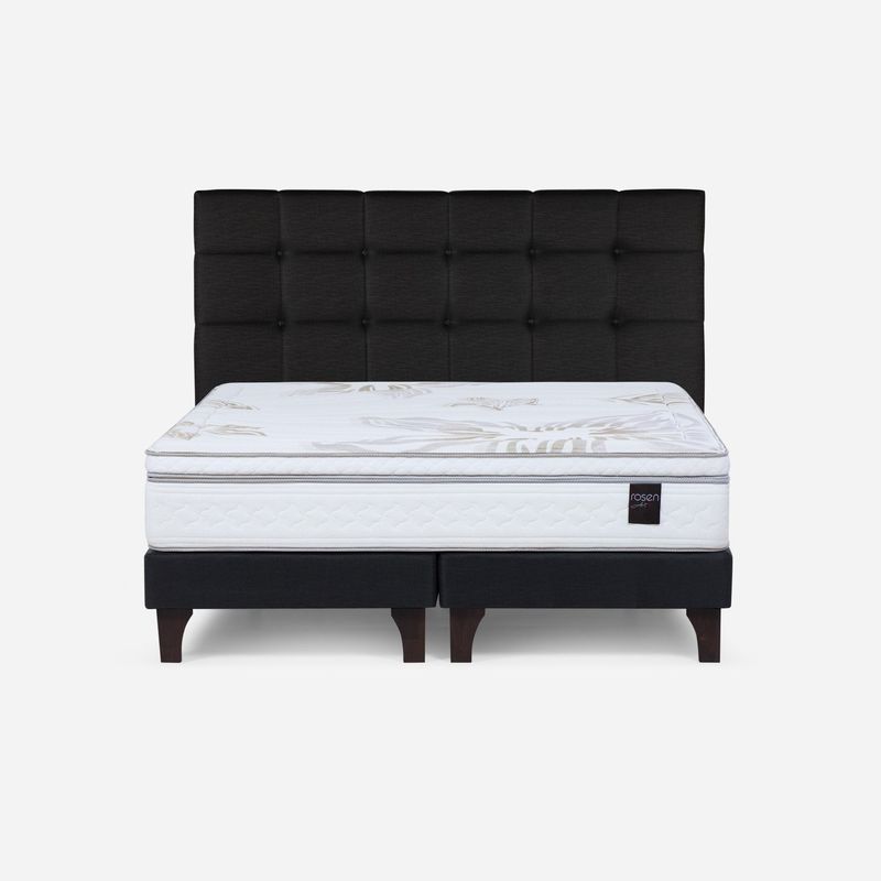 ROSEN - Cama Europea Art 4 King + Respaldo Rosen