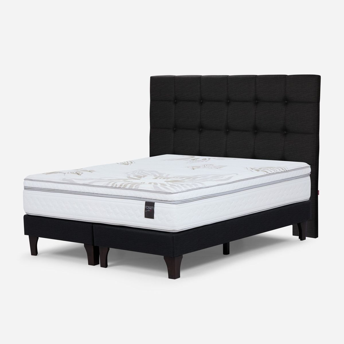 ROSEN - Cama Europea Art 4 King + Respaldo Rosen