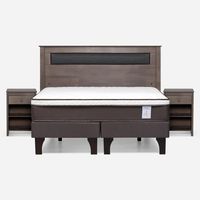 Cama Europea New Style 4 P 2 Plazas + Respaldo + 2 Veladores