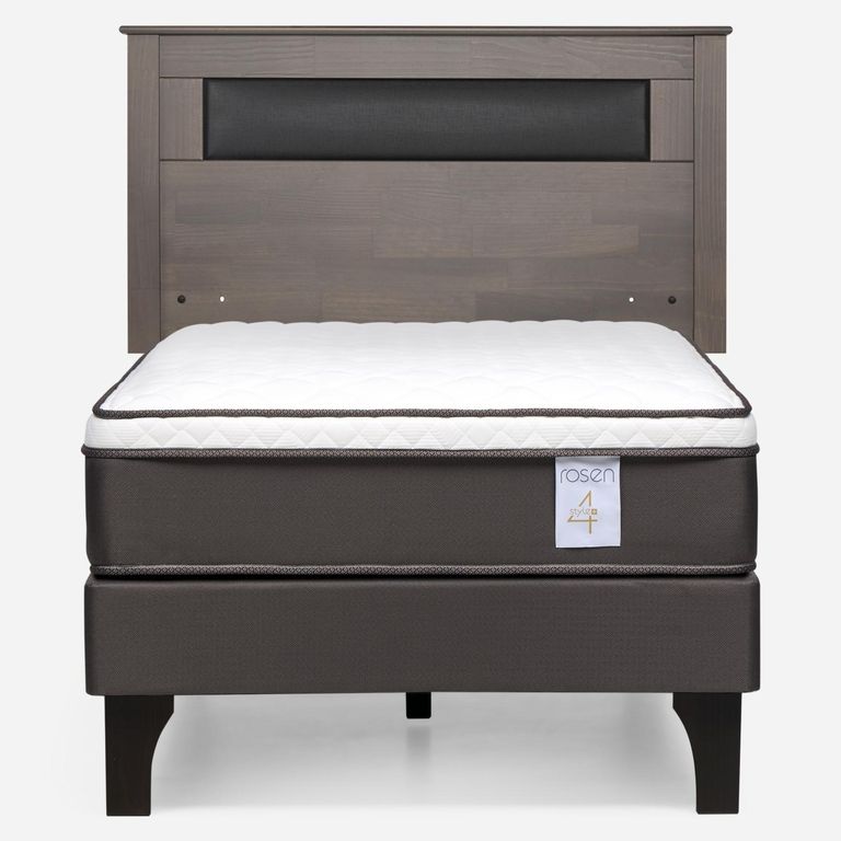 Cama Europea New Style 4 Plus Plus 1.5 Plazas x 2.00 mt + Respaldo