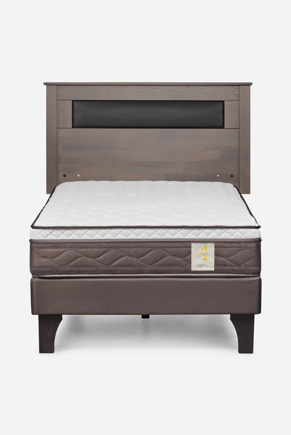 ROSEN - Cama Europea New Style 4 P 1.5 Plazas + Respaldo Rosen