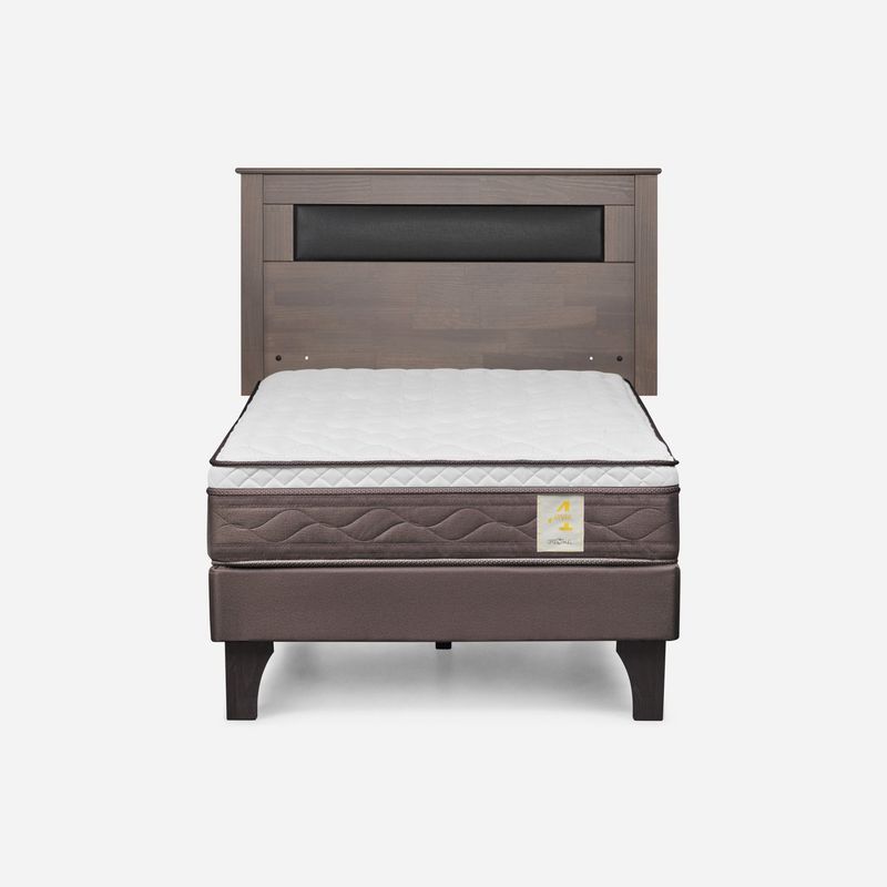 ROSEN - Cama Europea New Style 4 P 1.5 Plazas + Respaldo Rosen