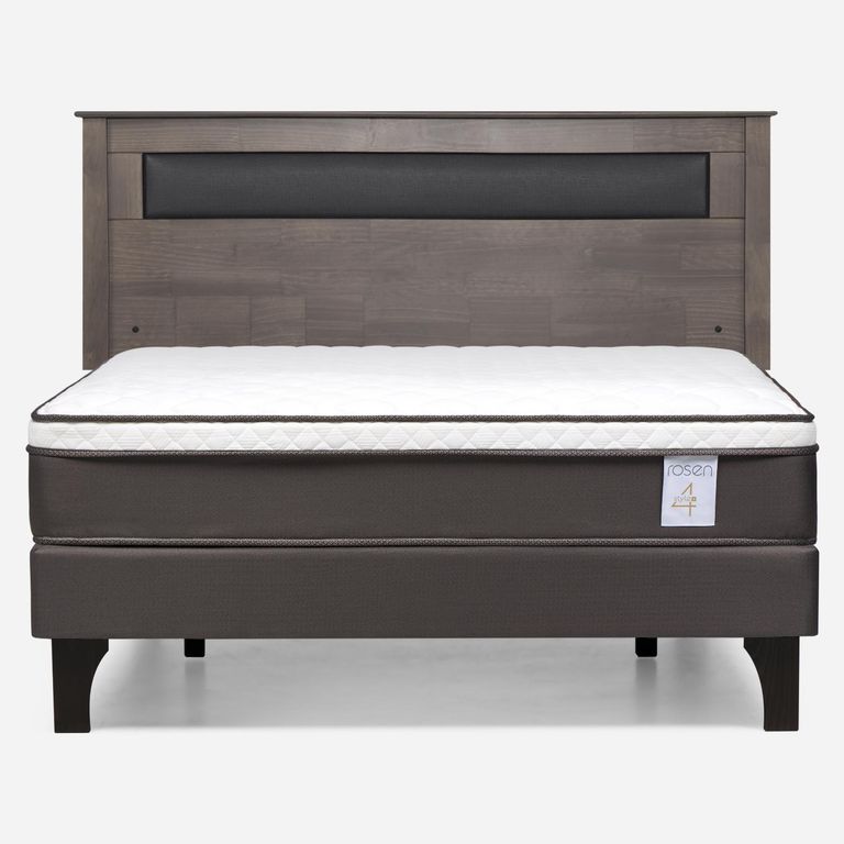 Cama Europea New Style 4 Plus Plus 2 Plazas x 2.00 mt Base Normal + Respaldo