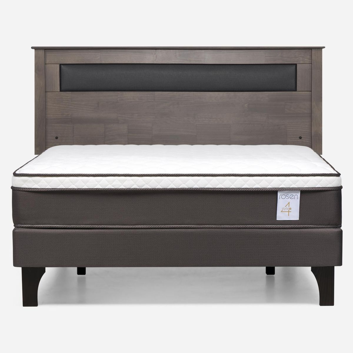 ROSEN - Cama Europea New Style 4 Plus 2 Plazas x 2.00 mt Base Normal + Respaldo Rosen