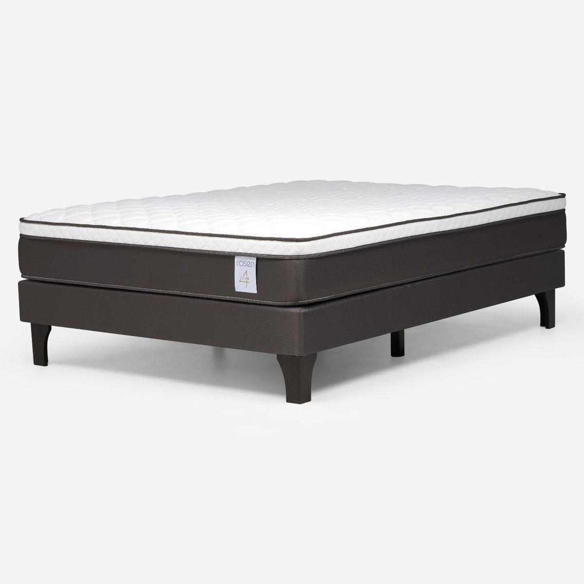 ROSEN - Cama Europea New Style 4 Plus 2 Plazas x 2.00 mt Base Normal + Respaldo Rosen