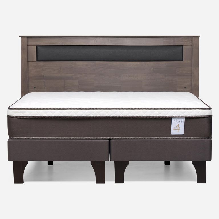 Cama Europea New Style 4 Plus Plus King x 2.00 mt Base Dividida + Respaldo
