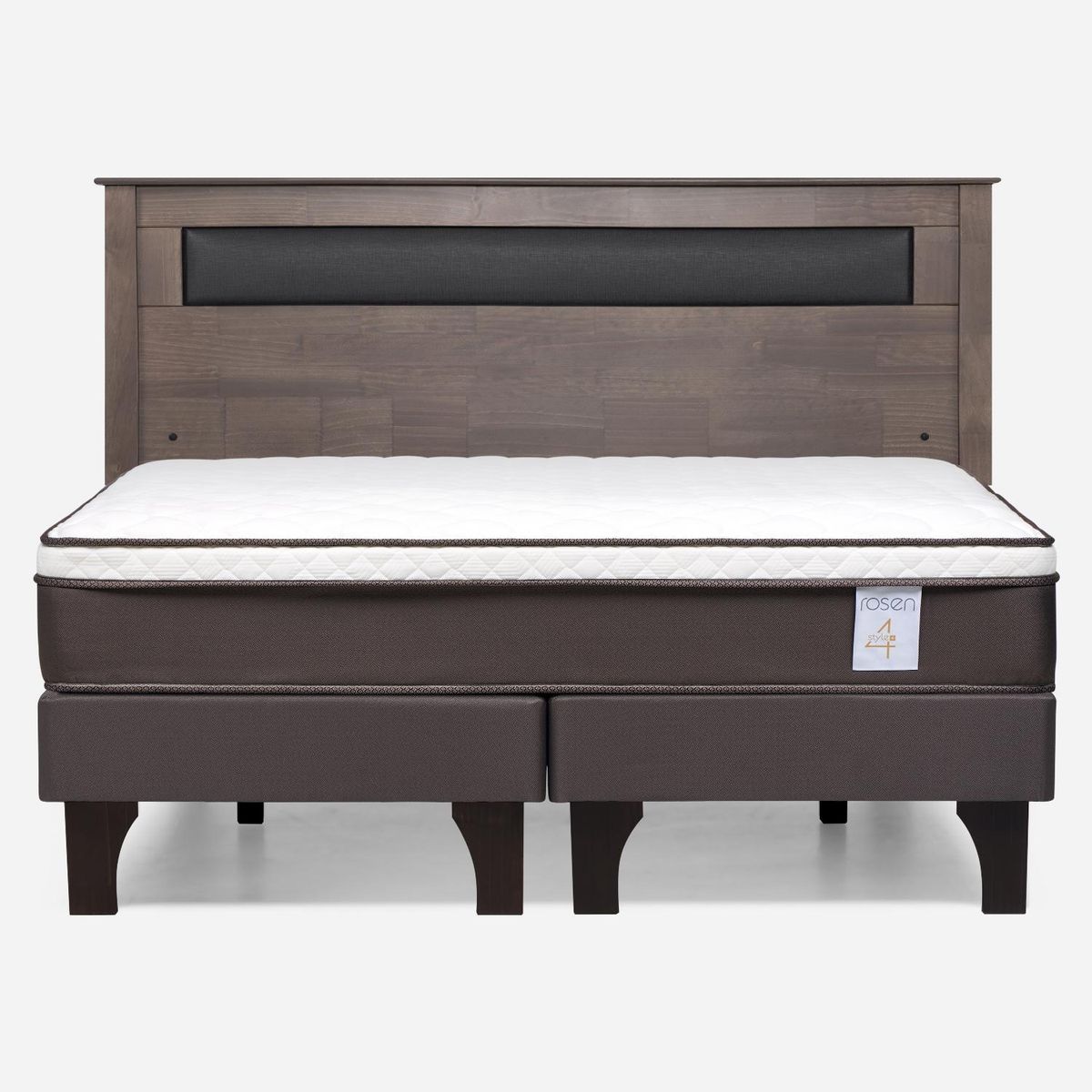 ROSEN - Cama Europea New Style 4 P King + Respaldo Rosen