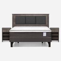 Cama Europea New Style 4 P 2 Plazas + Respaldo + 2 Veladores