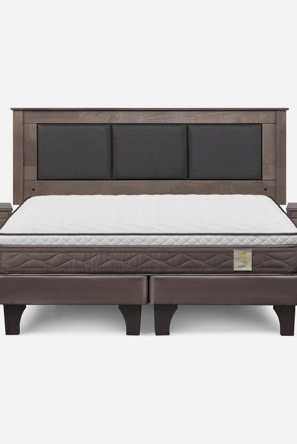 ROSEN - Cama Europea New Style 4 P King + Respaldo + Velador Rosen