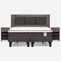 Cama Europea New Style 4 P King + Respaldo + Velador