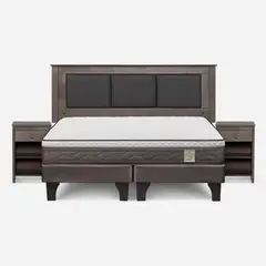 ROSEN - Cama Europea New Style 4 P King + Respaldo + Velador