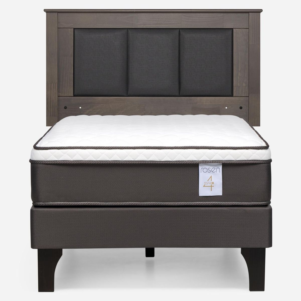 ROSEN - Cama Europea New Style 4 Plus 1 Plaza x 2.00 mt  + Respaldo Rosen