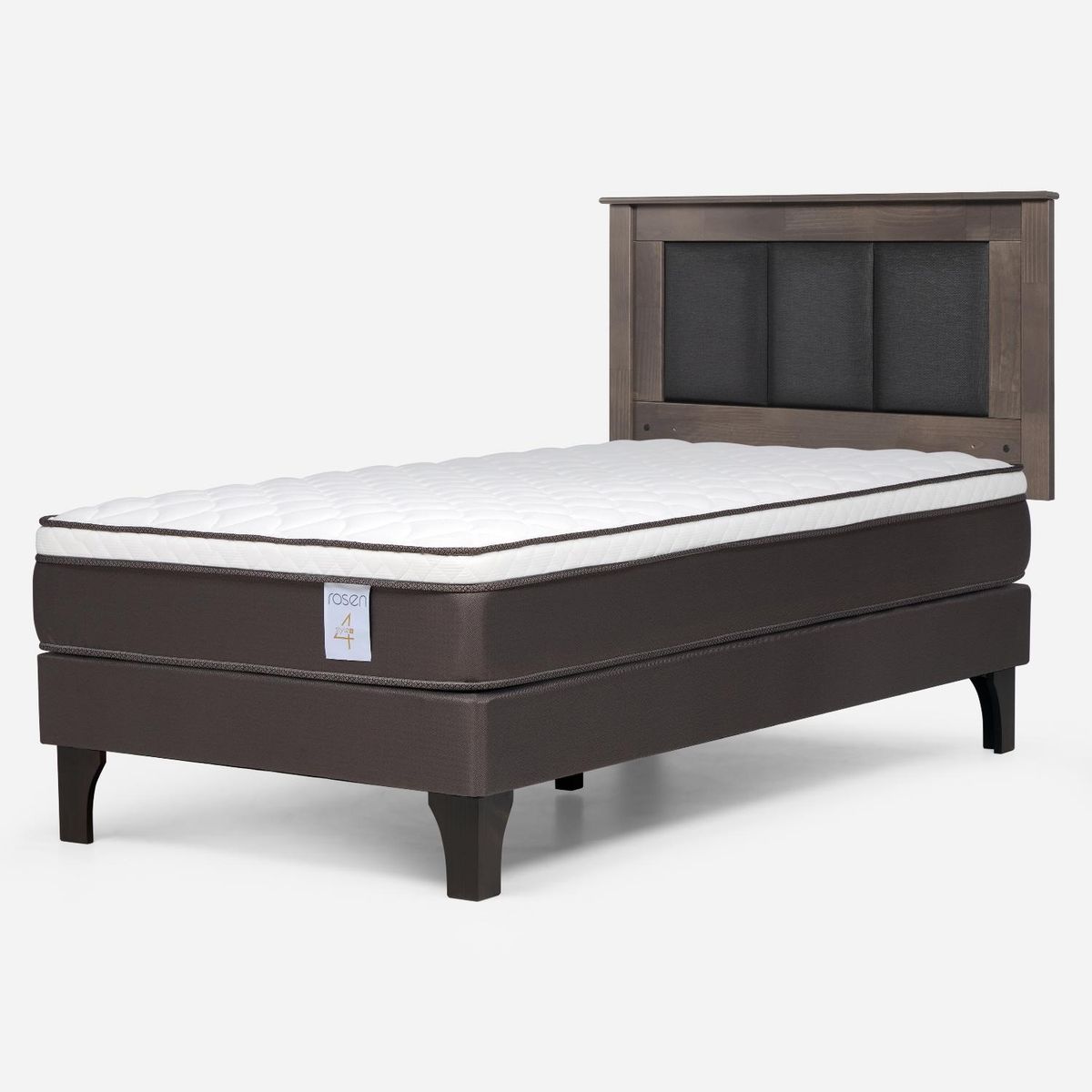 ROSEN - Cama Europea New Style 4 Plus 1 Plaza x 2.00 mt  + Respaldo Rosen