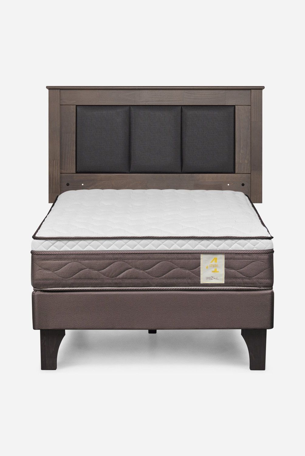ROSEN - Cama Europea New Style 4 P 1.5 Plazas + Respaldo Rosen