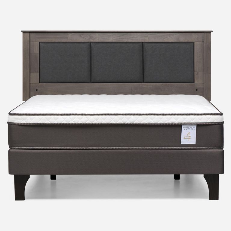 Cama Europea New Style 4 Plus Plus 2 Plazas x 2.00 mt Base Normal + Respaldo