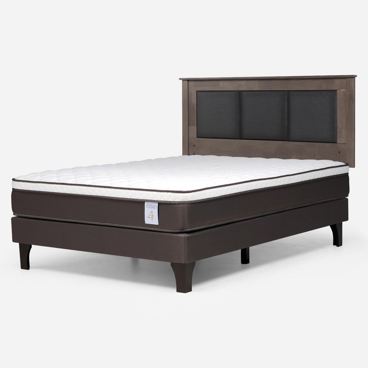 ROSEN - Cama Europea New Style 4 P 2 Plazas + Respaldo Rosen