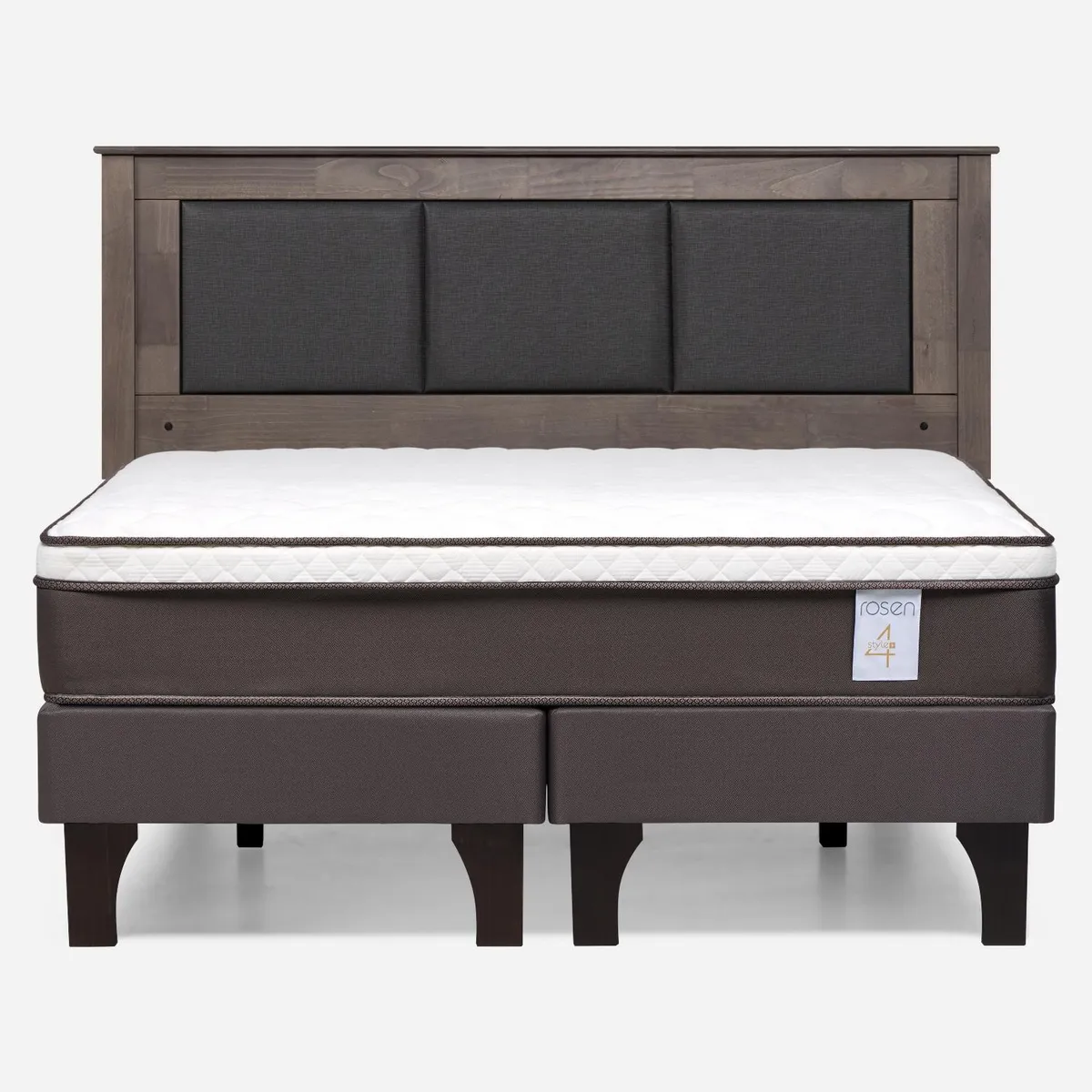 ROSEN - Cama Europea New Style 4 Plus 2 Plazas x 2.00 mt Base Dividida + Respaldo Rosen