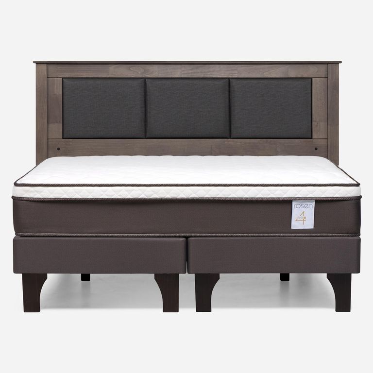 ROSEN Cama Europea New Style 4 Plus Plus King x 2.00 mt Base Dividida + Respaldo