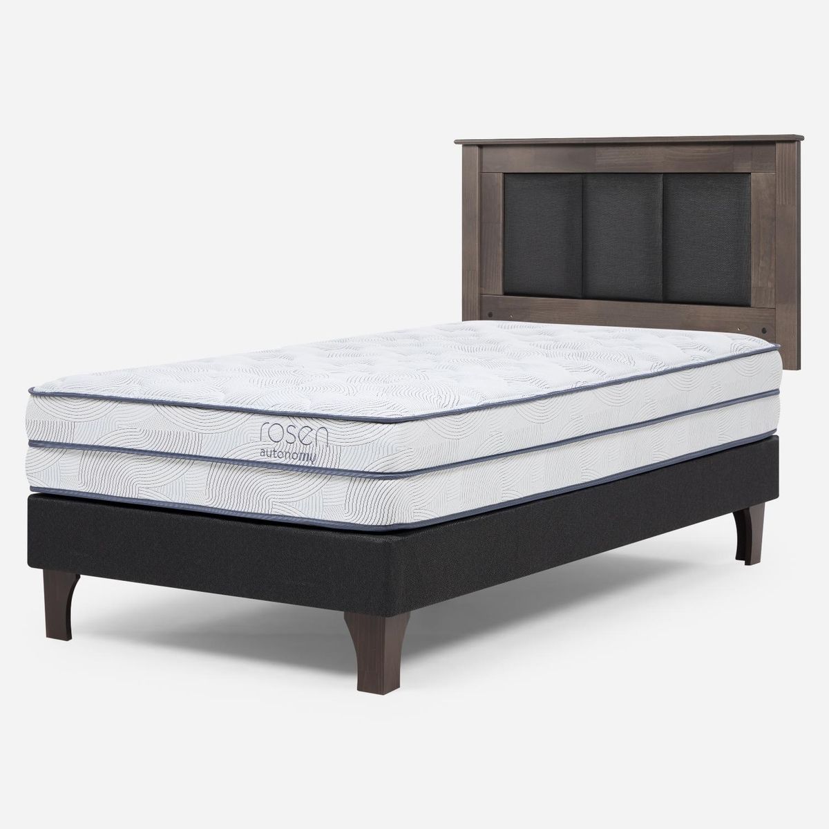 ROSEN - Cama Europea Autonomy Sky 1.5 Plazas x 2.00mt  + Respaldo Rosen
