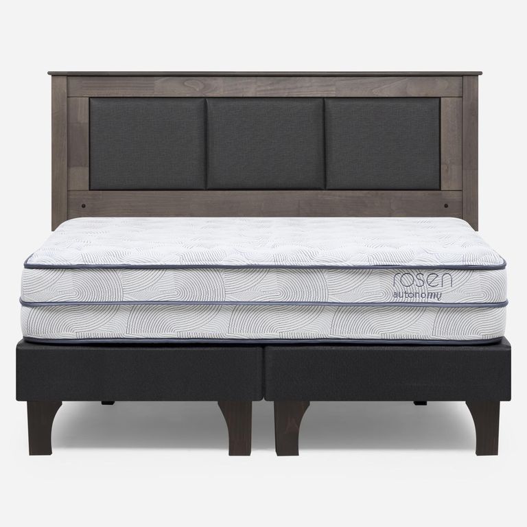 Cama Europea Autonomy Sky 2 Plazas x 2.00mt Base Dividida + Respaldo