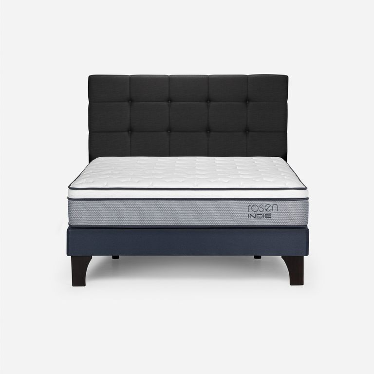 Cama Europea Indie 2 Plazas x 2.00 mt Base Normal + Respaldo