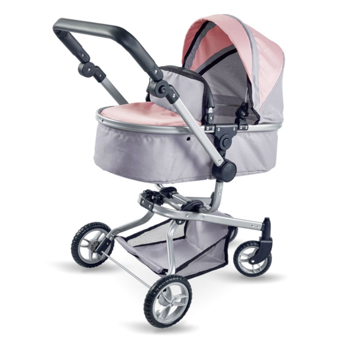 KIDSCOOL - Coche Cuna Para Muñecas Rosado 2X1 Kidscool