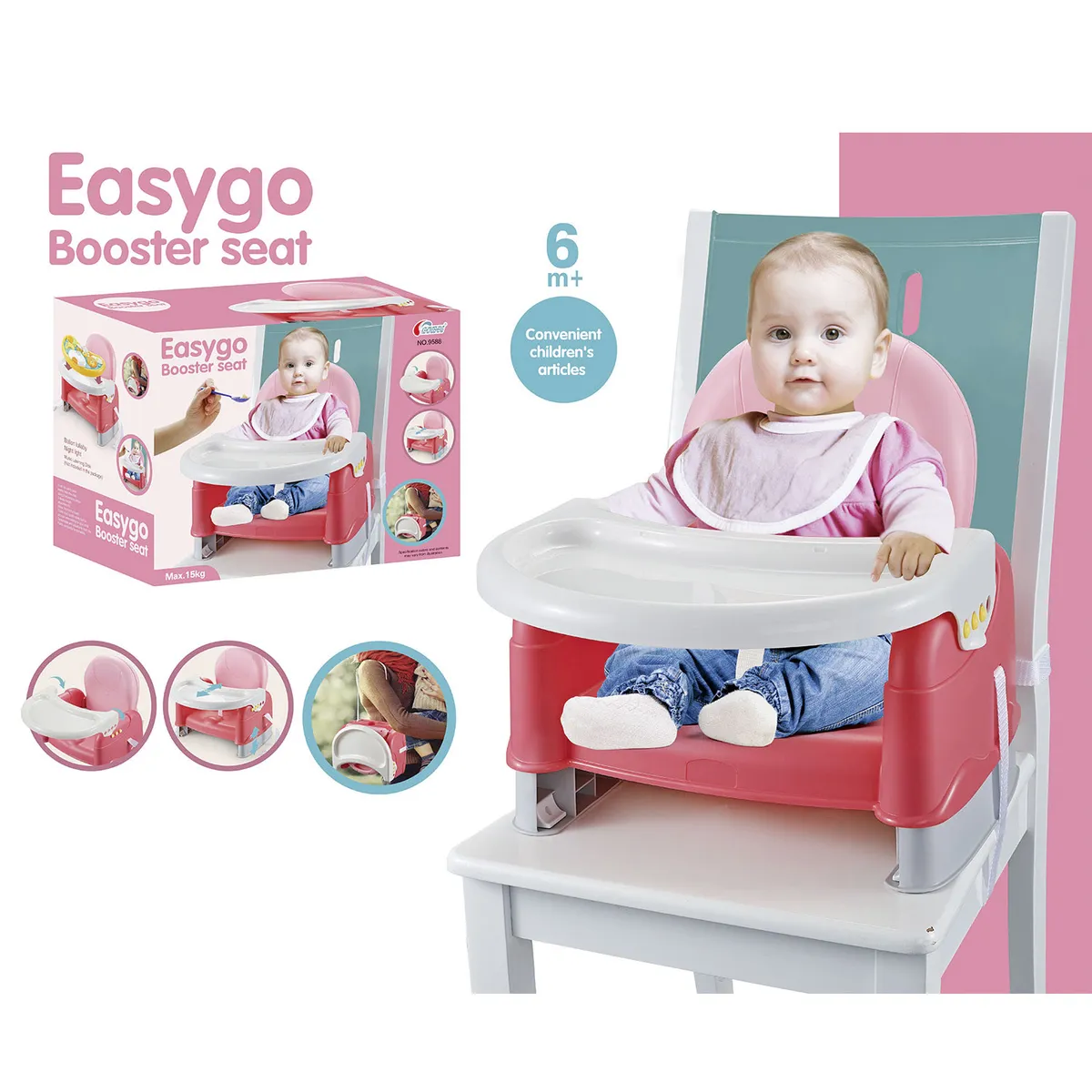 KIDSCOOL - Silla Elevador Easy Rosada Kidscool