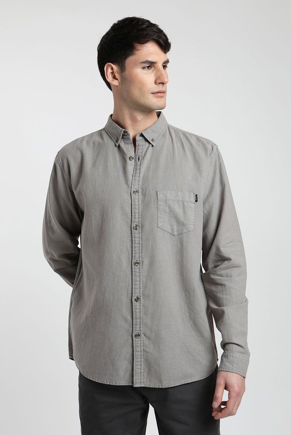 FROENS - Camisa Manga Larga Lino Hombre Froens