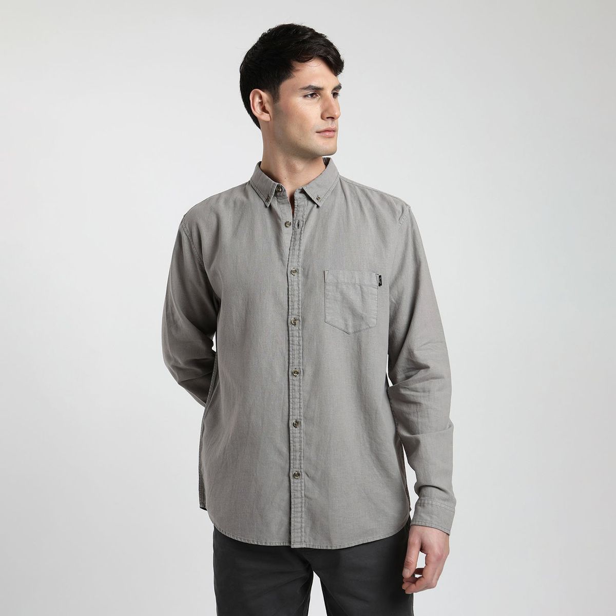 FROENS - Camisa Manga Larga Lino Hombre Froens