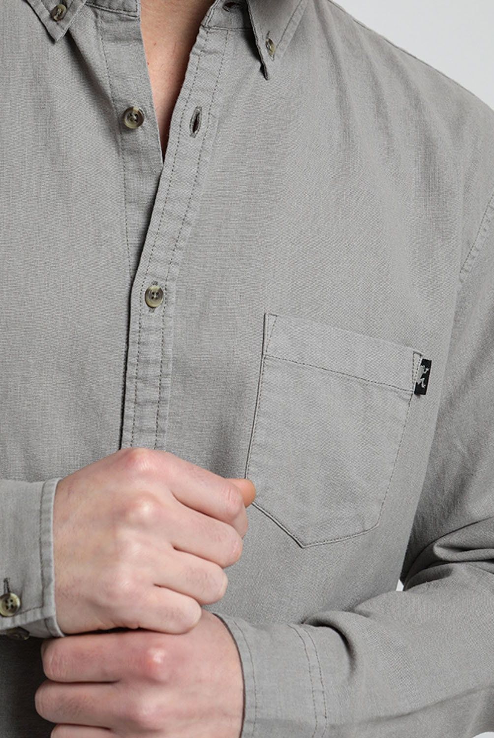 FROENS - Camisa Manga Larga Lino Hombre Froens