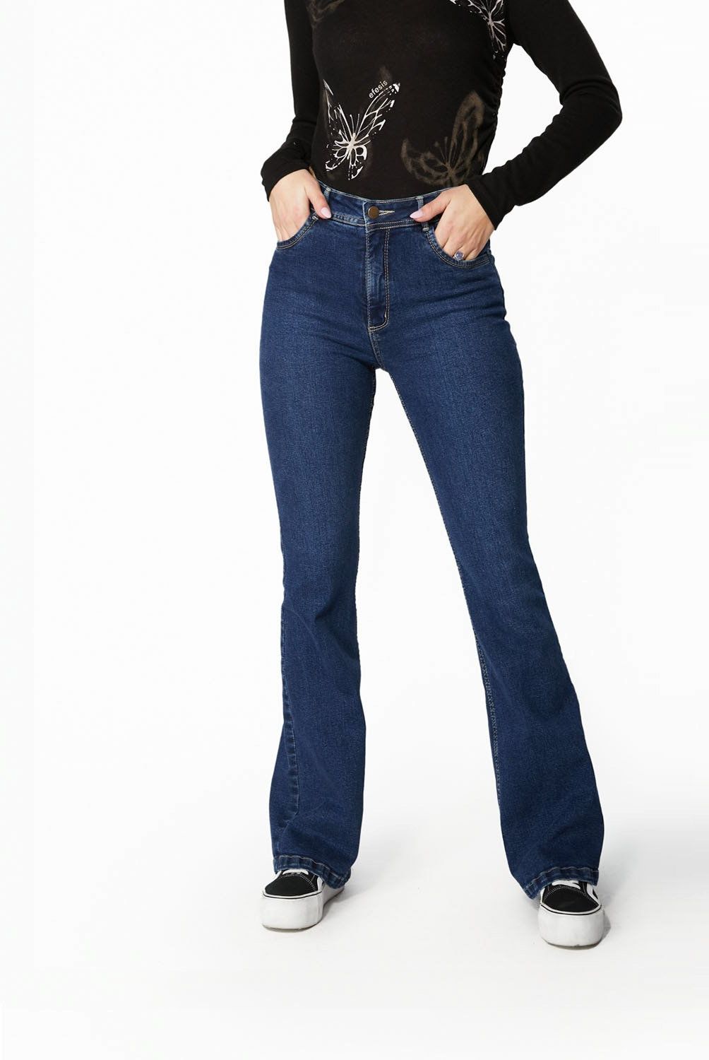 EFESIS - Jeans Flare Tiro Alto Mujer Efesis