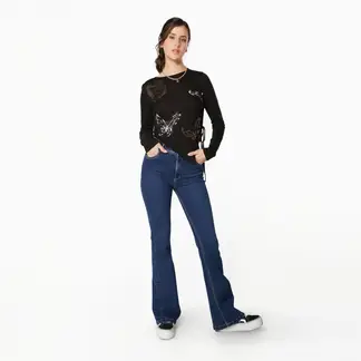EFESIS - Jeans Flare Tiro Alto Mujer