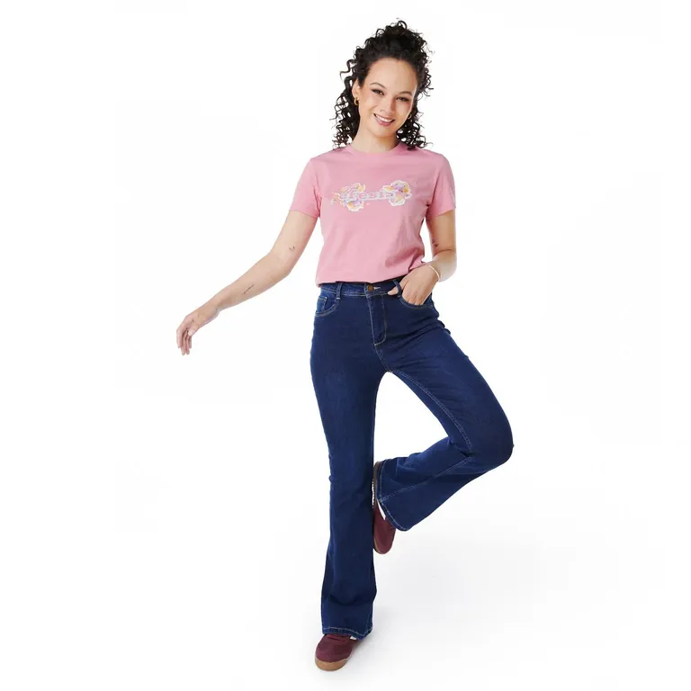 Jeans Flare Tiro Alto Mujer