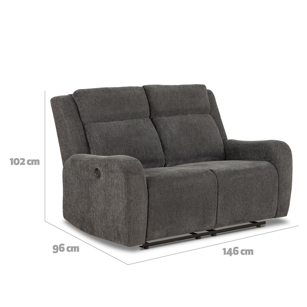 CIC - Sofá Reclinable 2 Cuerpos Eléctrico+Usb Madrid Cic