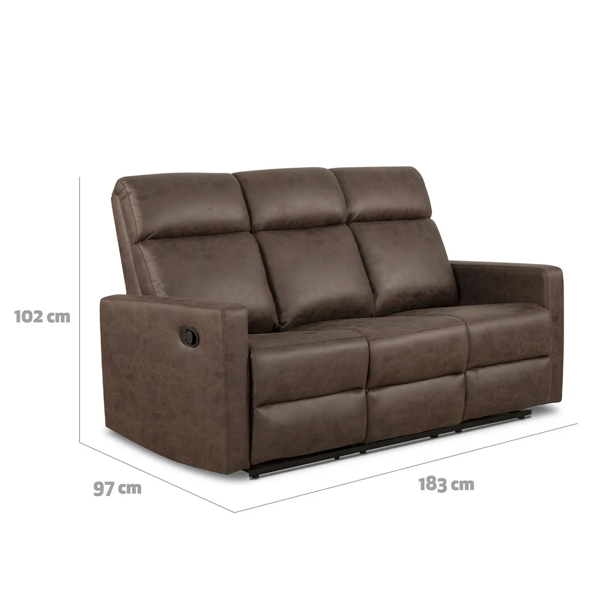 CIC - Sofá Reclinable 3 Cuerpos Asturias Cic