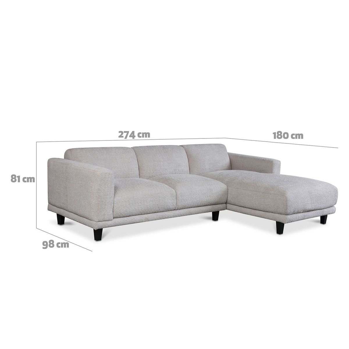 CIC - Sofá Seccional Derecho Cambridge Gris Cic