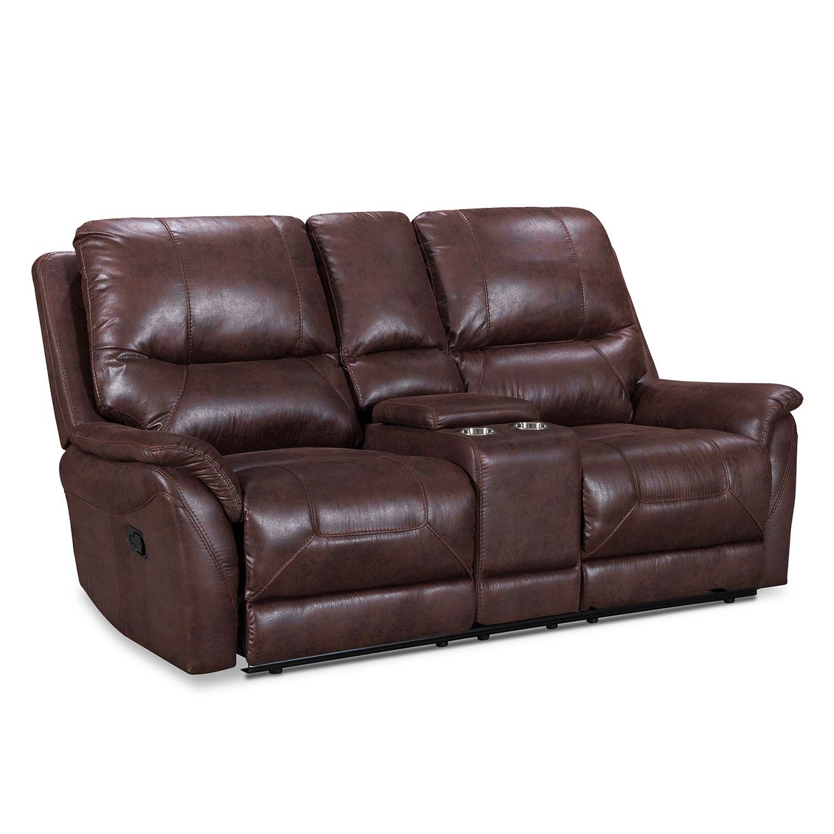 CIC - Sofá Reclinable 2 Cuerpos Toledo Consola Walnut Cic