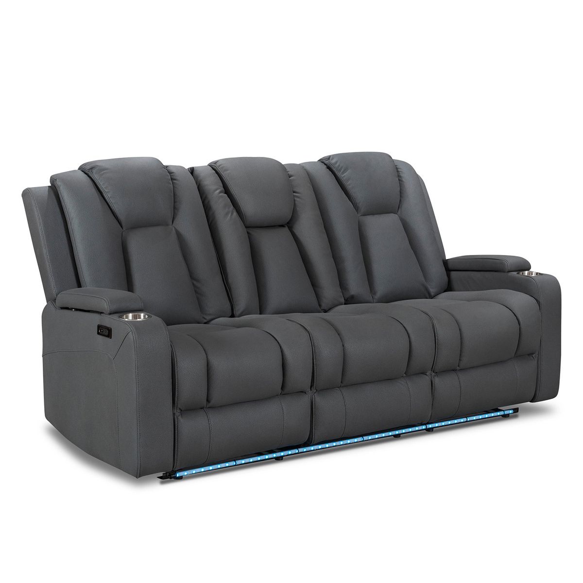 CIC - Sofá Reclinable 3 Cuerpos Full Granada Gris Cic