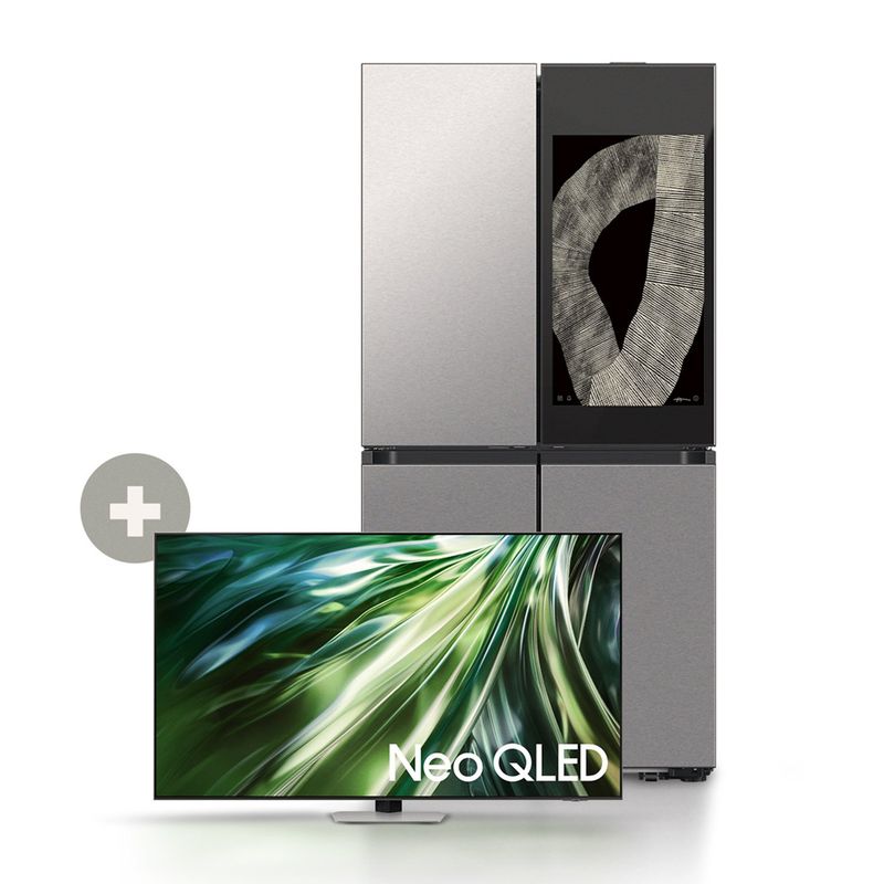 SAMSUNG - Refrigerador Samsung 699 Litros Bespoke AI Family Hub + Neo QLED Smart TV 55" 4K Ultra HD Tizen Samsung