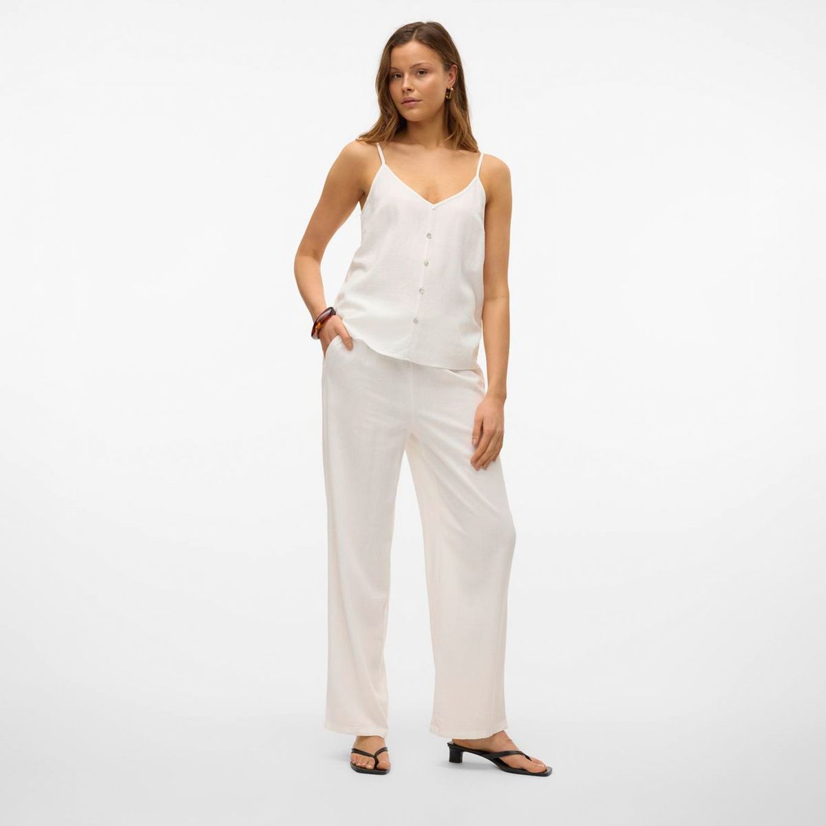VERO MODA - Blusa Sin Mangas Lino Mujer Vero Moda