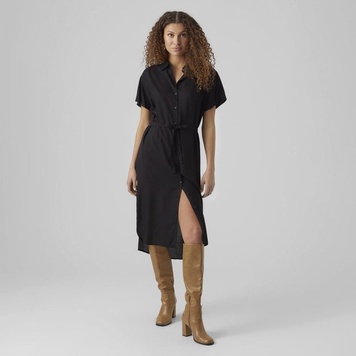 VERO MODA - Vestido Midi Camisero Mujer Vero Moda