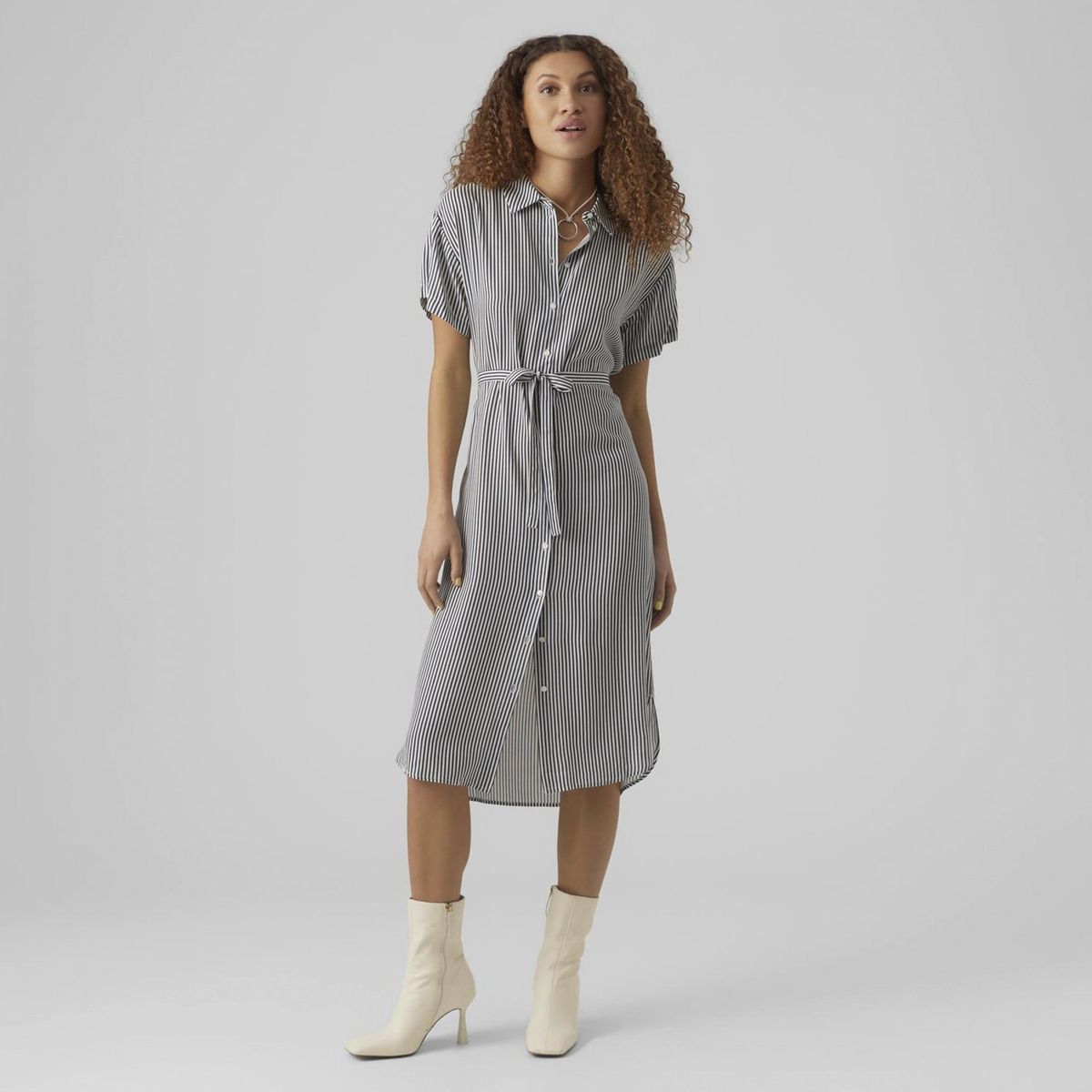 VERO MODA - Vestido Midi Camisero Mujer Vero Moda