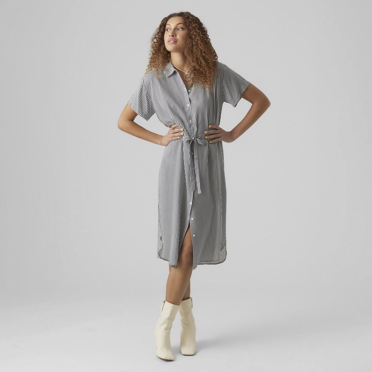 VERO MODA - Vestido Midi Camisero Mujer Vero Moda