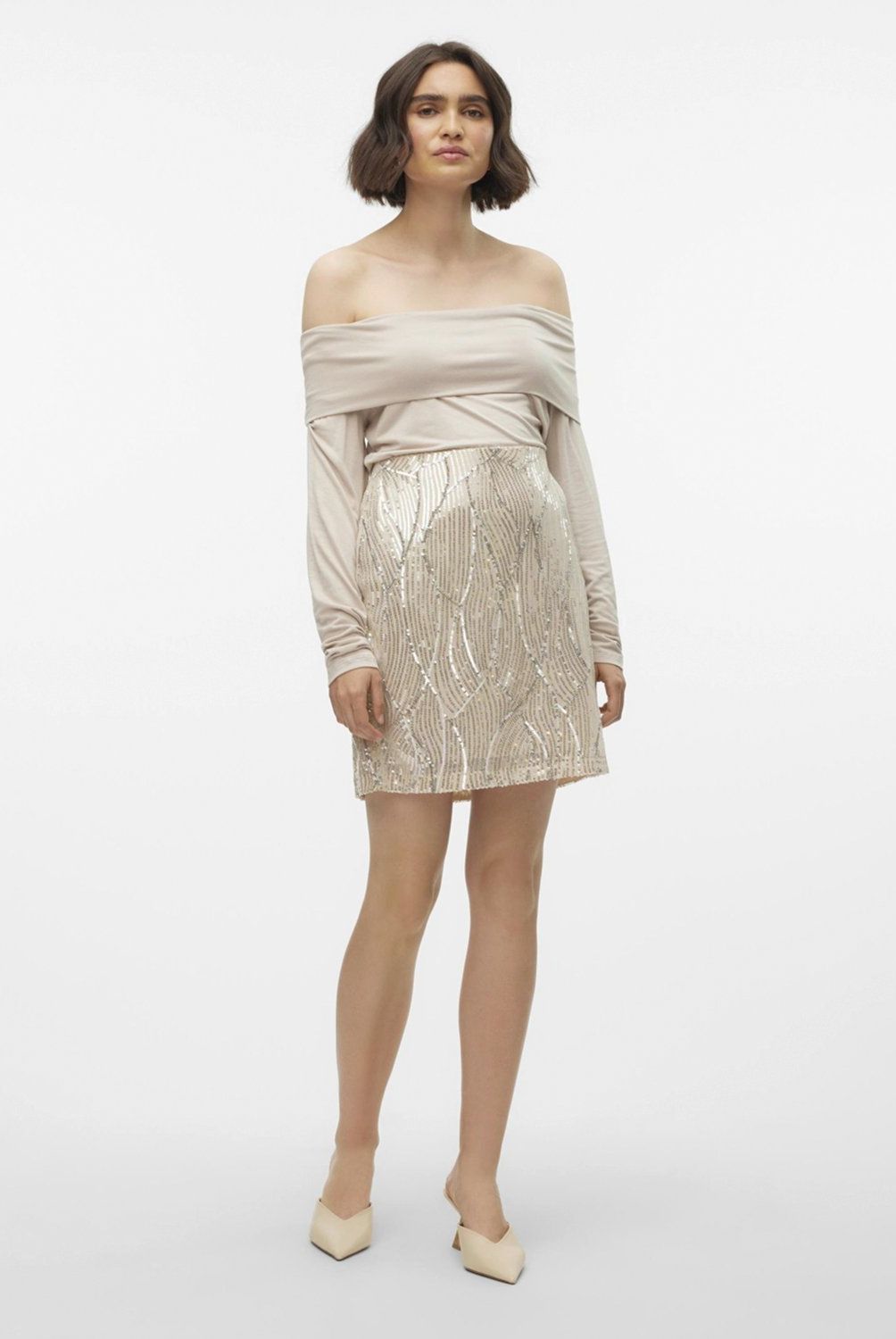 VERO MODA - Falda Brillos Mujer Vero Moda