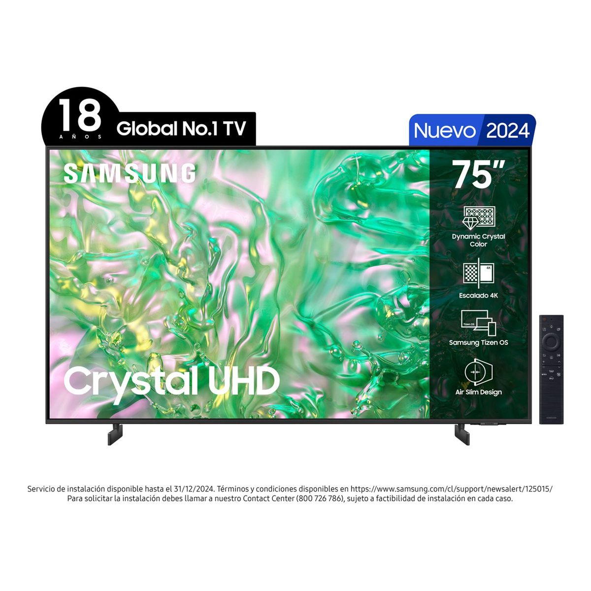 SAMSUNG - LED Smart TV 75" UN75DU8000GXZS 4K HDR Tizen Samsung