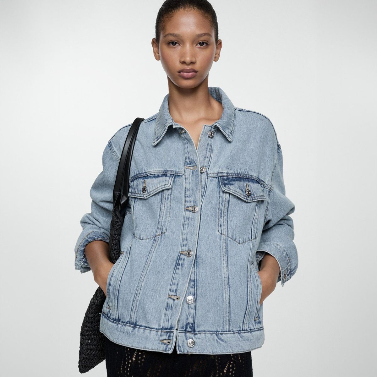 MANGO - Chaqueta Vaquera Oversize Mujer Mango