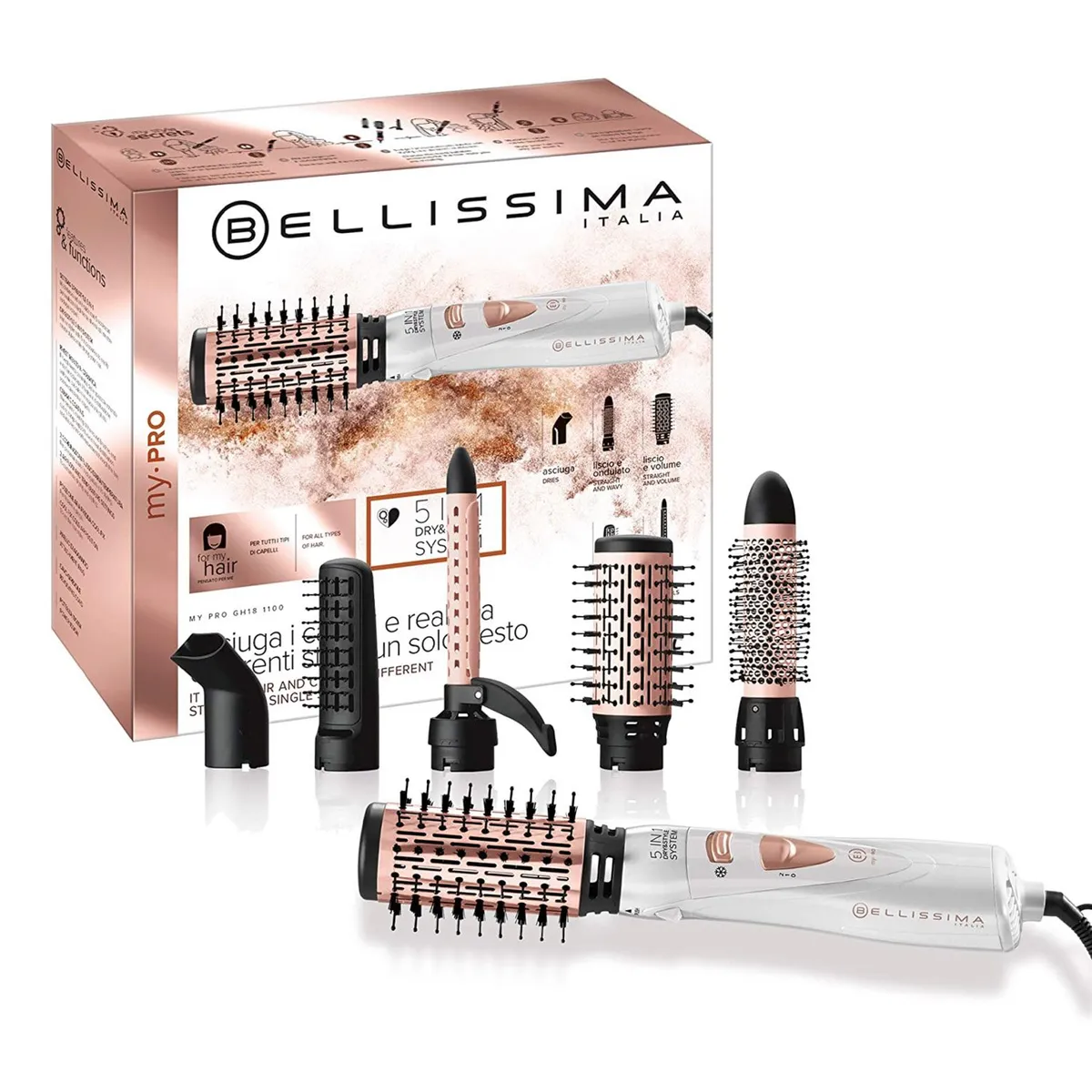 BELLISSIMA ITALIA - Cepillo Secador Gh18 5 en 1 Bellissima