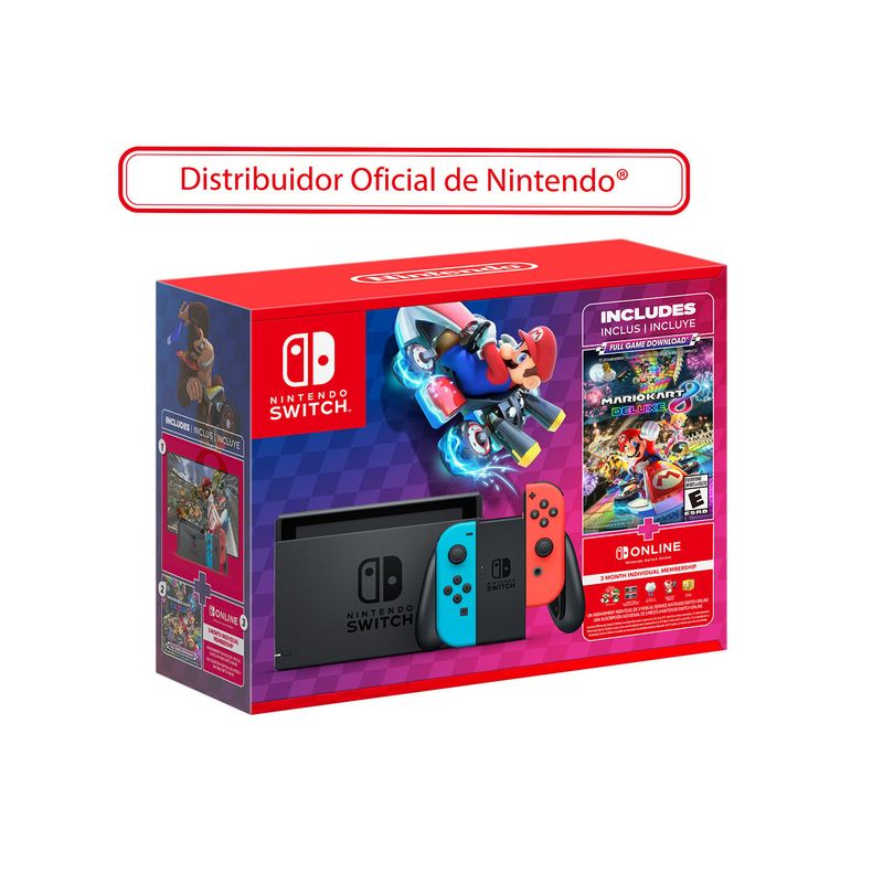 NINTENDO - Consola Nintendo Switch Neón + Juego Mario Kart 8