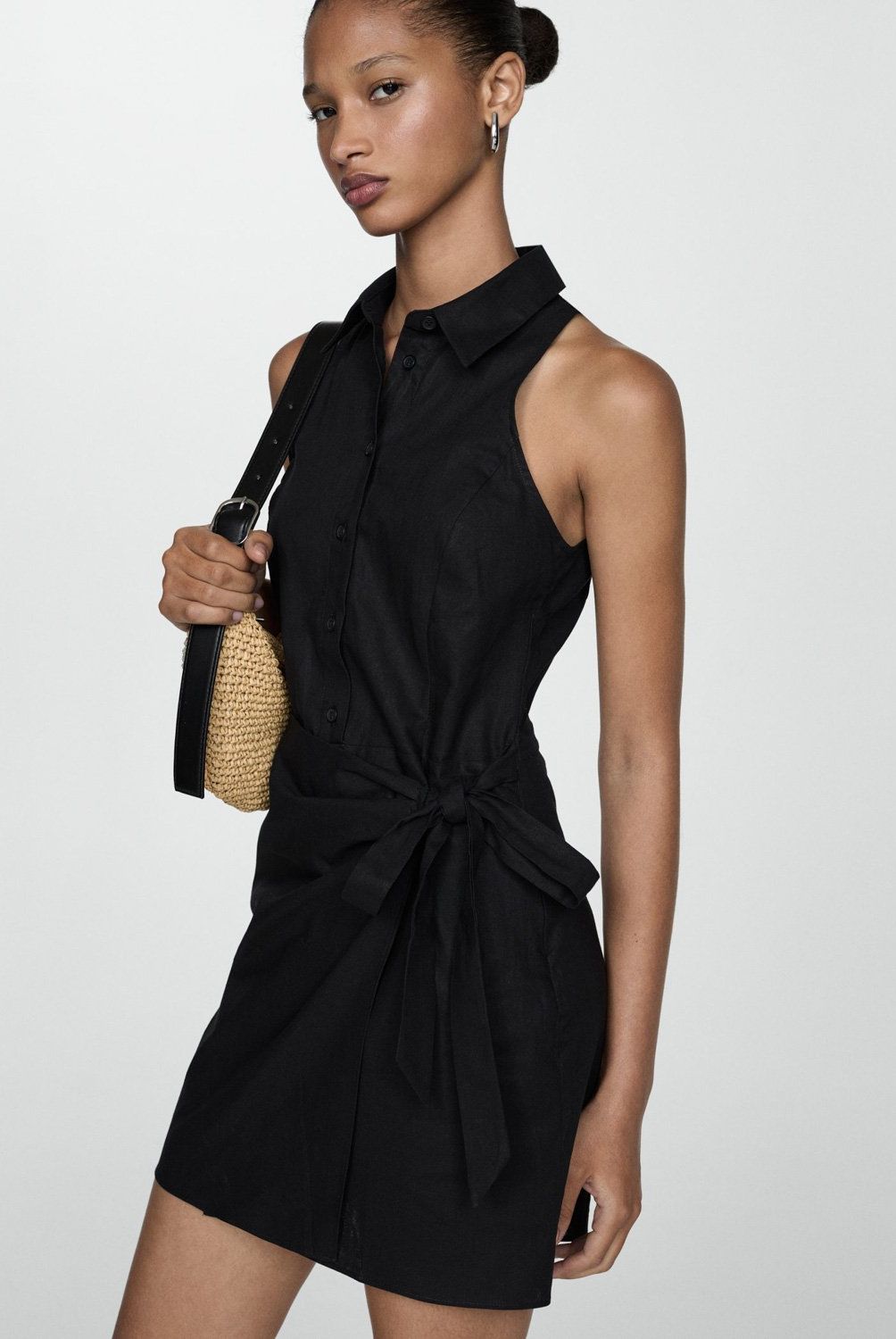 MANGO - Vestido Camisero Cruzado Mujer Mango